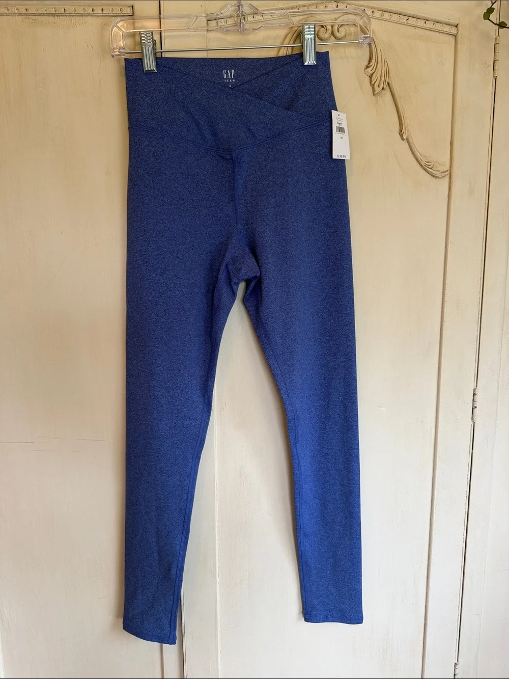 GAP Teen Crossover Waist Navy Heather Leggings